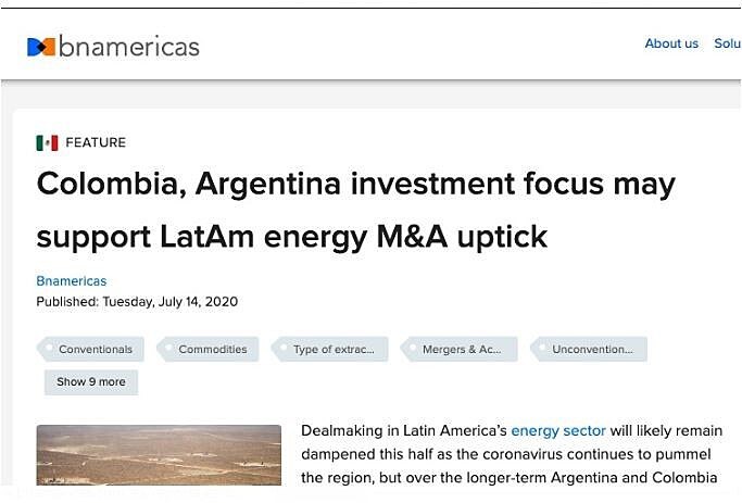 Colombia, Argentina investment focus may support LatAm energy M&A uptick